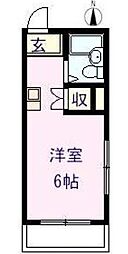 ノーブルマンション 4階ワンルームの間取り