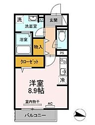 フレッチェ・ボスコII 2階ワンルームの間取り