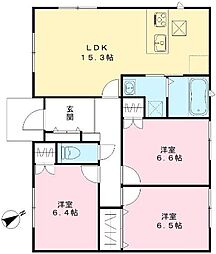 クレール岡田　C棟 1階3LDKの間取り