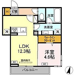D-residence霞町3丁目 1階1LDKの間取り