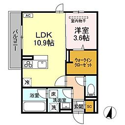 D-roomCIX 1LDKの間取図画像