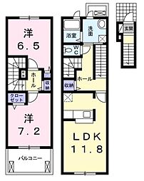 レザン2 2LDKの間取図画像