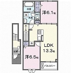新涯町3丁目アパート(028636901) 2LDKの間取図画像