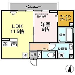 セントローレンス 1LDKの間取図画像