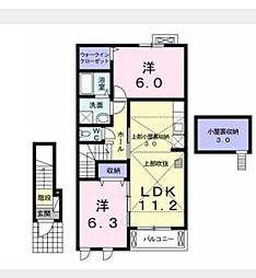 フォレストガーデンB 2LDKの間取図画像