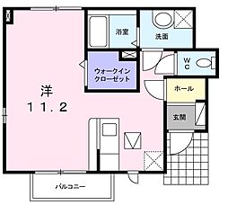 サンテール 1Kの間取図画像