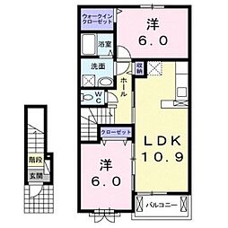 ヴィラ・グレイス久松台 2LDKの間取図画像