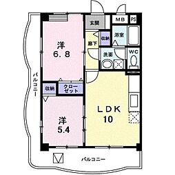 ヴェルドミールS 2LDKの間取図画像