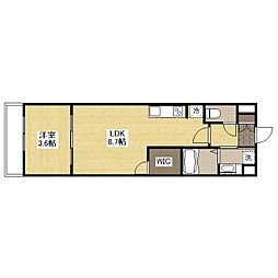月光手城ルート2 1LDKの間取図画像
