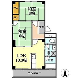 パルコ長和島 2LDKの間取図画像