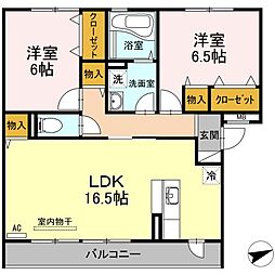 セジュール 2LDKの間取図画像