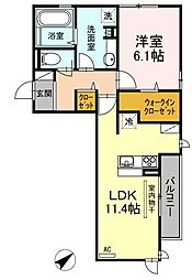 D-roomエル・セントロ 1LDKの間取図画像