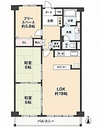 夕陽丘セントポリア 3LDKの間取図画像