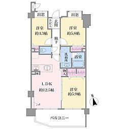 クレアホームズ小杉 3LDKの間取図画像