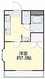 JR山陽本線 岡山駅 3.9kmの賃貸マンション 4階1Kの間取り
