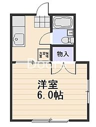 大供コーポ 1Kの間取図画像