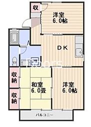 ゼフィール芳泉B 3DKの間取図画像