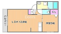 ラ・パルテール国富参番館 1LDKの間取図画像