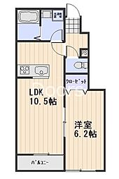 エクセレンス西花尻 1LDKの間取図画像