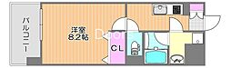 岡山市北区西島田町マンション 1Kの間取図画像