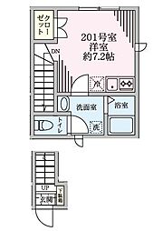 グランサージュII ワンルームの間取図画像