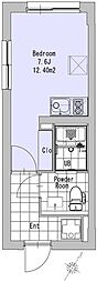SOU羽根木 ワンルームの間取図画像