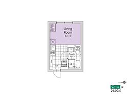 TASUKI杉並高井戸 2階1Kの間取り