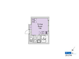 OAK VILLA SOU目黒 3階1DKの間取り