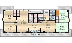 緑地公園第3千里ハイツ 5LDKの間取図画像
