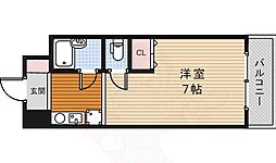 光ミノオパレス 1Kの間取図画像