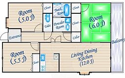 ヴェルドミール桃山台 3LDKの間取図画像