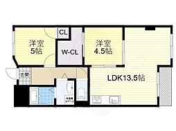 千里坂ノ木ハイツ 2LDKの間取図画像