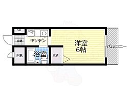エクセレント箕面 1Kの間取図画像