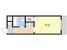 シティパレスミナミセンリ 1Kの間取図画像