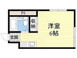 クレセル箕面 ワンルームの間取図画像