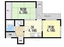 サンパレス21向丘 2DKの間取図画像