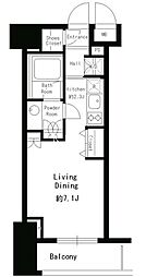 東京メトロ千代田線 赤坂駅 徒歩7分の賃貸マンション 2階ワンルームの間取り