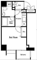 JR山手線 田町駅 徒歩7分の賃貸マンション 5階1Kの間取り
