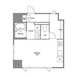 JR京浜東北・根岸線 品川駅 徒歩10分の賃貸マンション 5階ワンルームの間取り
