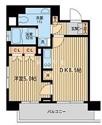 JR山手線 田町駅 徒歩10分の賃貸マンション 4階1LDKの間取り