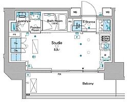 JR京浜東北・根岸線 大井町駅 徒歩16分の賃貸マンション 11階ワンルームの間取り