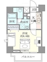 東京メトロ南北線 麻布十番駅 徒歩18分の賃貸マンション 6階1Kの間取り