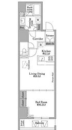 東京メトロ日比谷線 人形町駅 徒歩5分の賃貸マンション 7階1LDKの間取り
