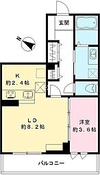 JR山手線 目黒駅 徒歩5分の賃貸アパート 1階1LDKの間取り
