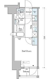 JR山手線 品川駅 徒歩20分の賃貸マンション 6階1Kの間取り
