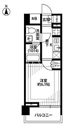 JR京浜東北・根岸線 大井町駅 徒歩9分の賃貸マンション 7階1Kの間取り