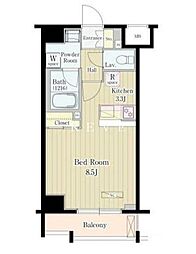 東京臨海高速鉄道りんかい線 大崎駅 徒歩15分の賃貸マンション 10階ワンルームの間取り