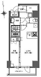 東京メトロ銀座線 神田駅 徒歩14分の賃貸マンション 10階1LDKの間取り