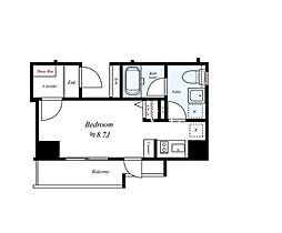 東急大井町線 旗の台駅 徒歩8分の賃貸マンション 8階ワンルームの間取り