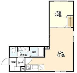 東京臨海高速鉄道りんかい線 大崎駅 徒歩10分の賃貸マンション 1階1LDKの間取り
